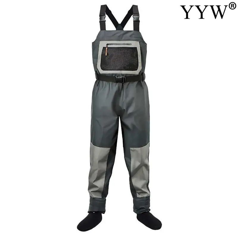 

3 Layers Durable Breathable Fishing Waders Pants Men Women Sock-Type Lightweight Hunting Wading Chest Trousers Overalls Suits