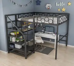 Children's small apartment up and down princess bed dormitory multi-functional loft elevated single apartment iron buckle bed