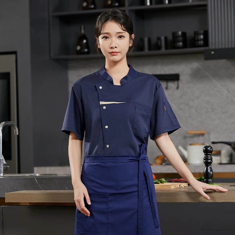 Camicia da cucina Costume da cucina cameriere abiti da lavoro salopette da ristorante uniforme da cuoco dell'hotel giacca da cuoco da uomo abbigliamento da lavoro da forno