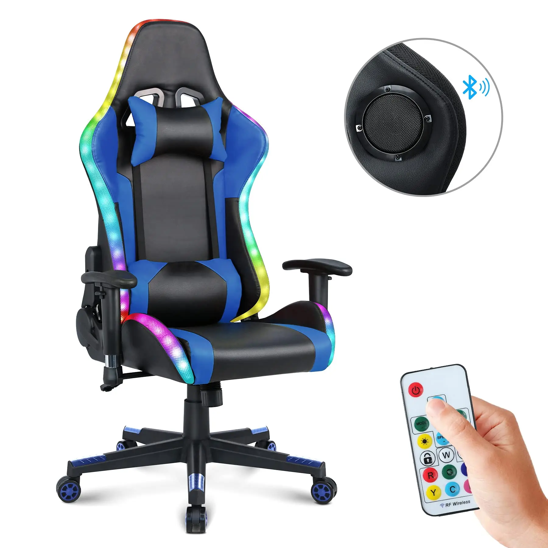 

Comfortable Luxury Leather Racing Gamer Gaming Chair Height Adjustable Ergonomic Swivel Office Computer Chair for Game Roompromo