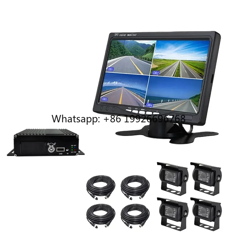 

1080P HD 4-Channel H.264 Digital Video Recorder Car MDVR for Trucks with 4G/WiFi/GPS 1TB SD Card Night Vision