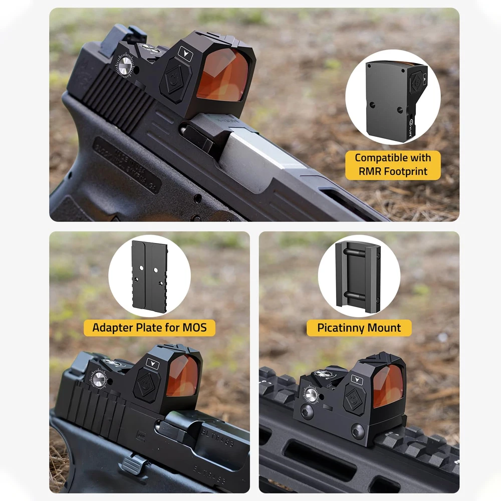 Imagem -04 - Mini Red Dot Reflex Sight com Shake Awake Visão Óptica para Rifles Pistolas Espingardas Acessórios Airsoft 2moa