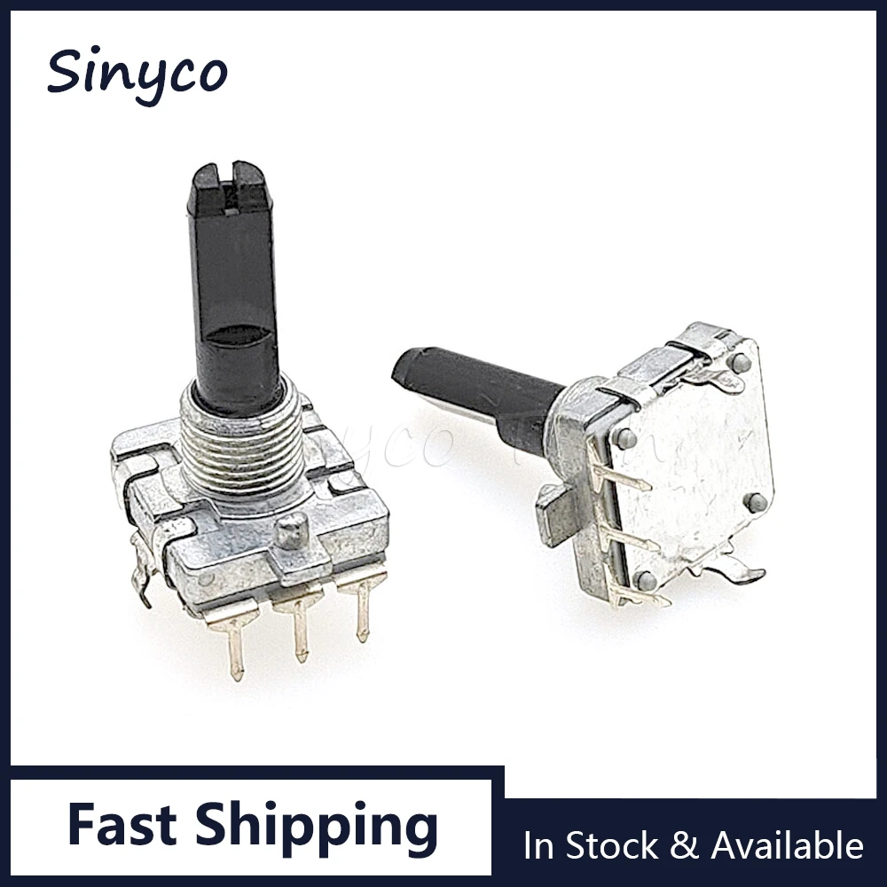 2PCS EC16 Rotary Encoder 24 Position 24 Pulse 3Pin Amplifier Volume Digital Rotary Switch Half Flower Shaft 20mm 25mm
