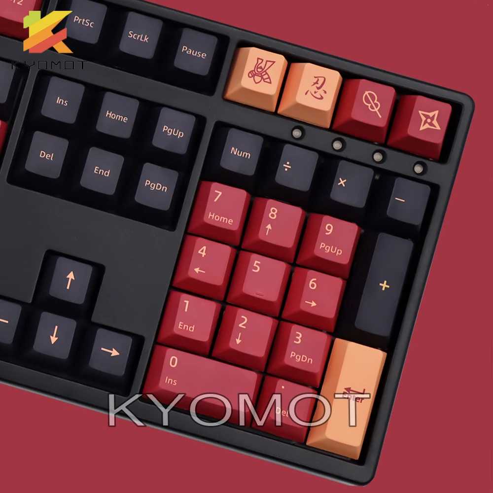 Imagem -04 - Kyomot Gmk Samurai Vermelho Cereja Perfil Keycaps Pbt Sub-tintura Coreano Keycap para mx Switch Faça Você Mesmo Layout Jogo Ducky Teclado Mecânico