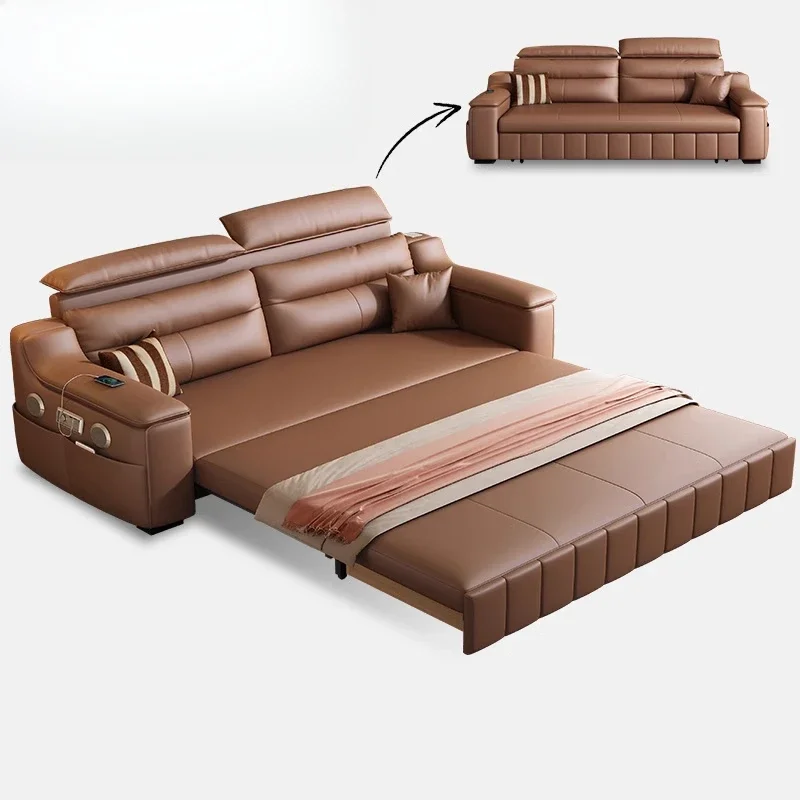 Retro cat paw leather headrest adjustable sofa bed