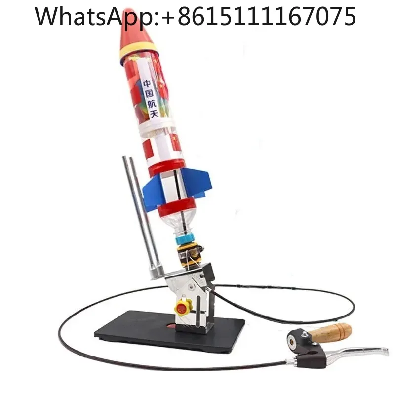 Kids DIY Water Rocket Launcher With Parachute Complete Material Kit Handcraft Science Experiment Educational Toy