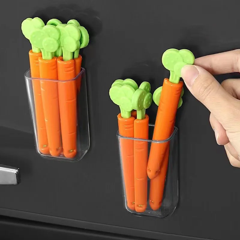 5pcs Sealing Clip Creative Cartoon Carrot Image Food Freshness Storage Moisture Resistant Kitchen﻿ Tools Household Gadget