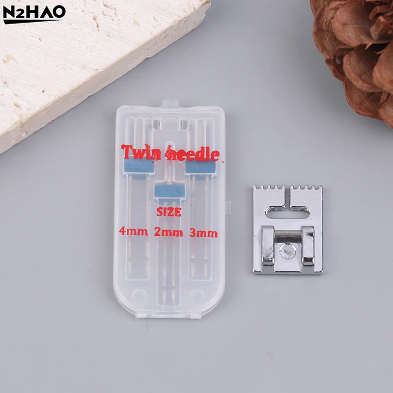 9 Groef Pintuck Naaivoet + 3 Stuks Dubbele Hoofd Naaimachine Naalden 3 Maat 2/3/4mm Voor Huishoudelijke Naaimachine Accessoires
