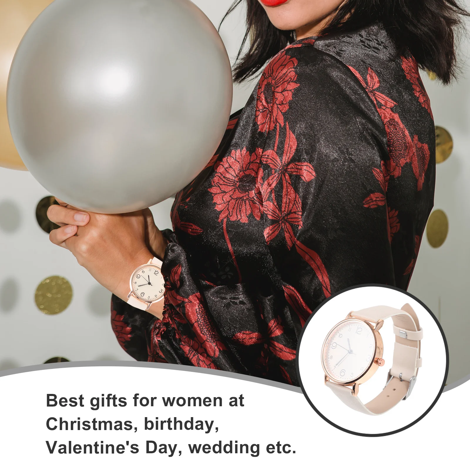 Women Quartz Watch White PU Strap Casual Elegant Design Ladies Wristwatch Work Party Gift Women Quartz Watch