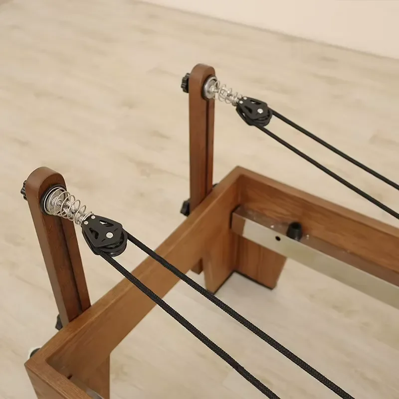 for Fine Craftsmanship Studio-ready Walnut Color Pilates Reformer With Tower Half for Posture Correction Athletic Performance