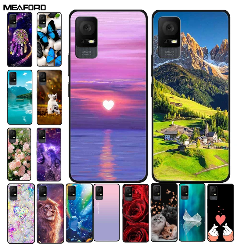 For TCL 405 Case T506D Lovely Painted Soft TPU Silicone Protector Phone Cover for TCL 406 Case 6.6 Funda for TCL405 Coque Bumper