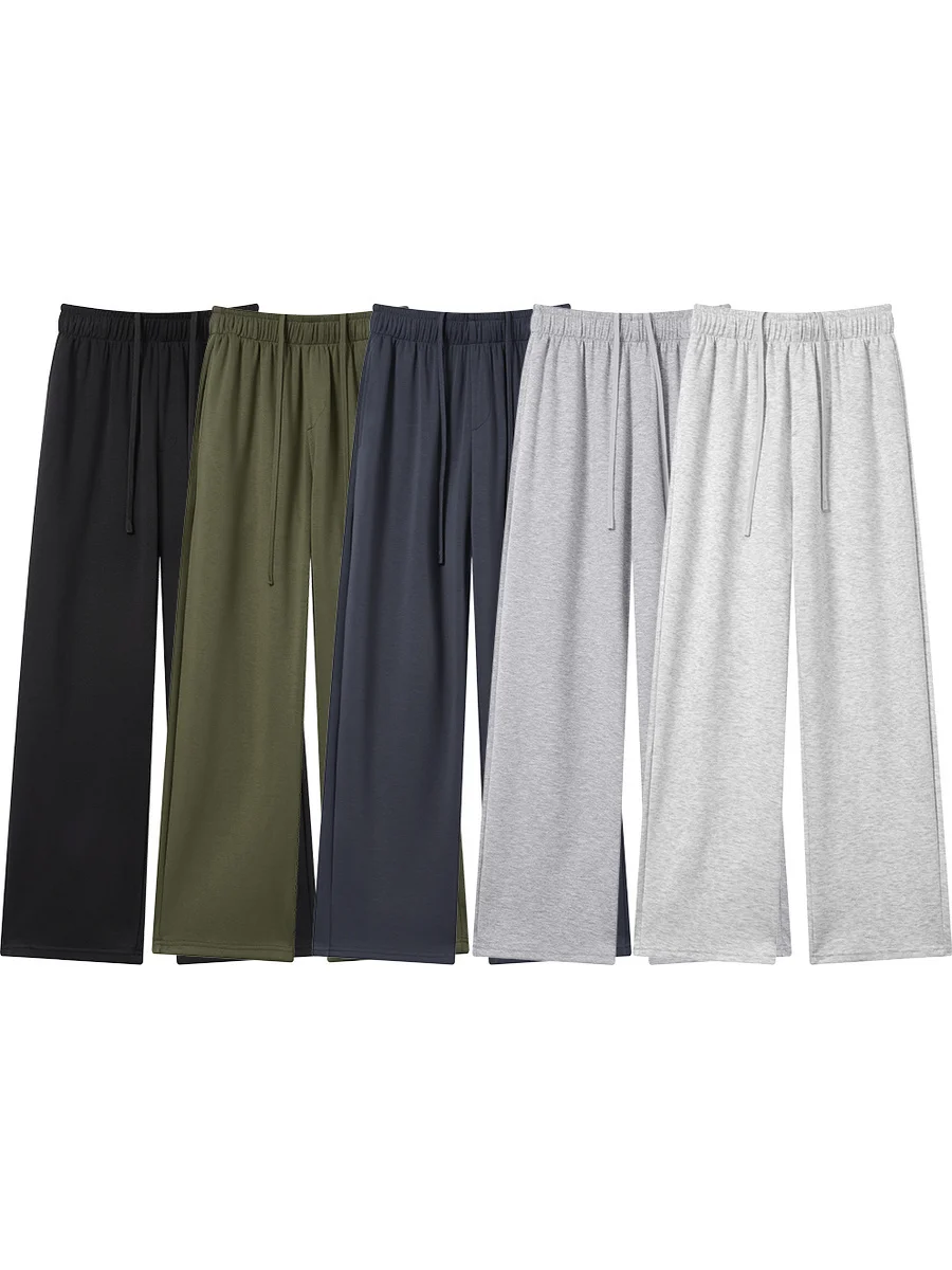 

Американские повседневные свободные длинные брюки, мужские спортивные спортивные штаны для ленивых, хлопковые прямые брюки с завязками, уличная одежда, весна-осень