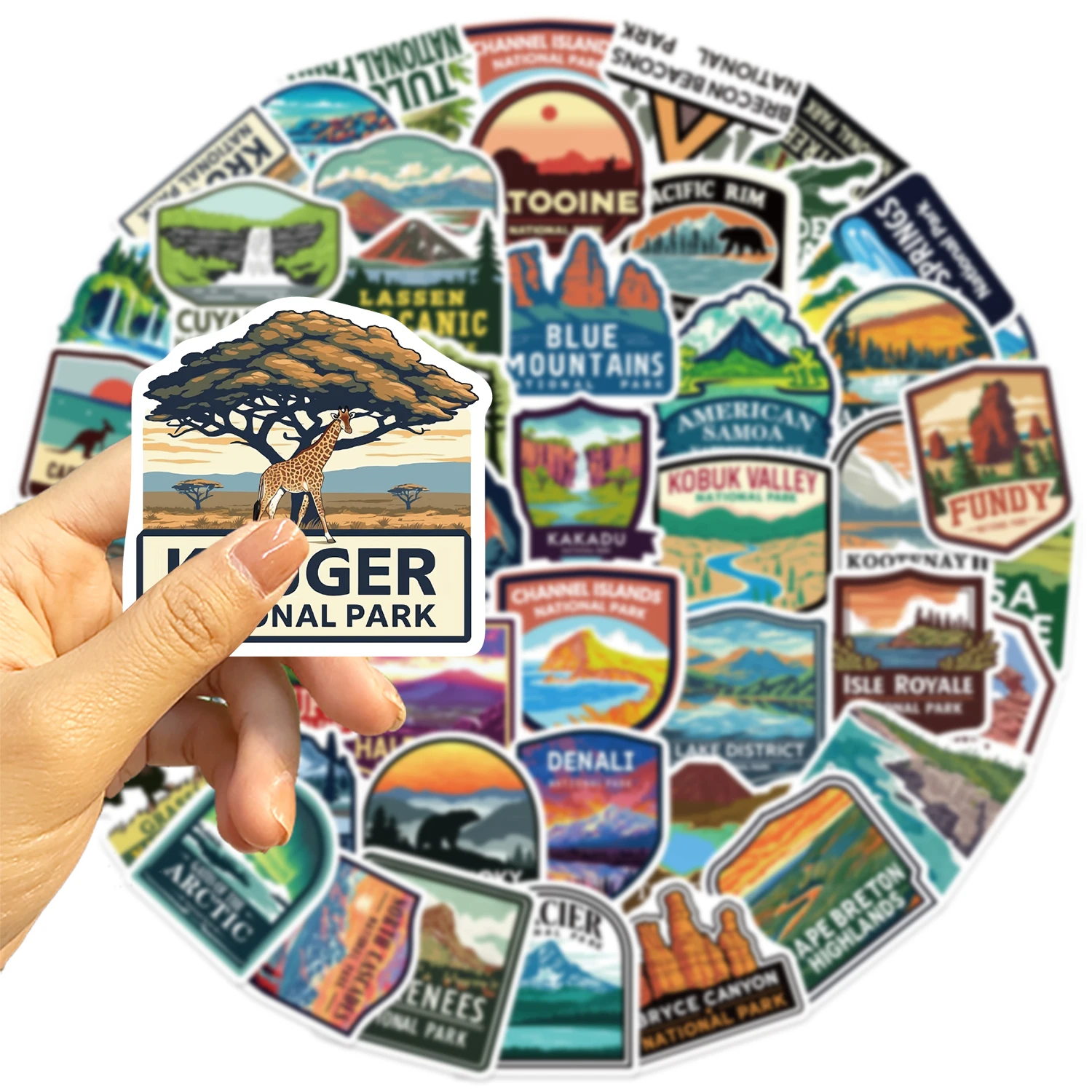 50/100pcs อุทยานแห่งชาติสติกเกอร์ Doodle สติกเกอร์กันน้ํารถแล็ปท็อปกระเป๋าเดินทางสําหรับผู้ที่ชื่นชอบกลางแจ้ง & คนรักการผจญภัย
