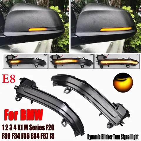 LED dynamisk blinkers sidospegel sekventiell ljuslampa för BMW 1 2 3 4-serie F20 F21 F22 F23 F30 F31 F32 F33 F34 X1 E84 i3 10 best sales Megane 2 LED - №9