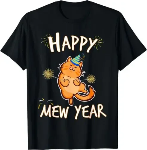 

Новая модель 2025 года, НОВАЯ футболка Happy Mew Year 2025 FunnyNew Years Eve Py Supplies, S-3XL