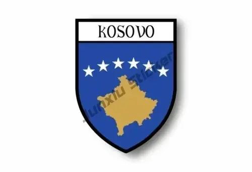 Kosovo with Flag Vinyl Sticker Funny Kosovo Albania Double-Headed Eagle PVC Car Decal Accessories for Cars Phone Laptop