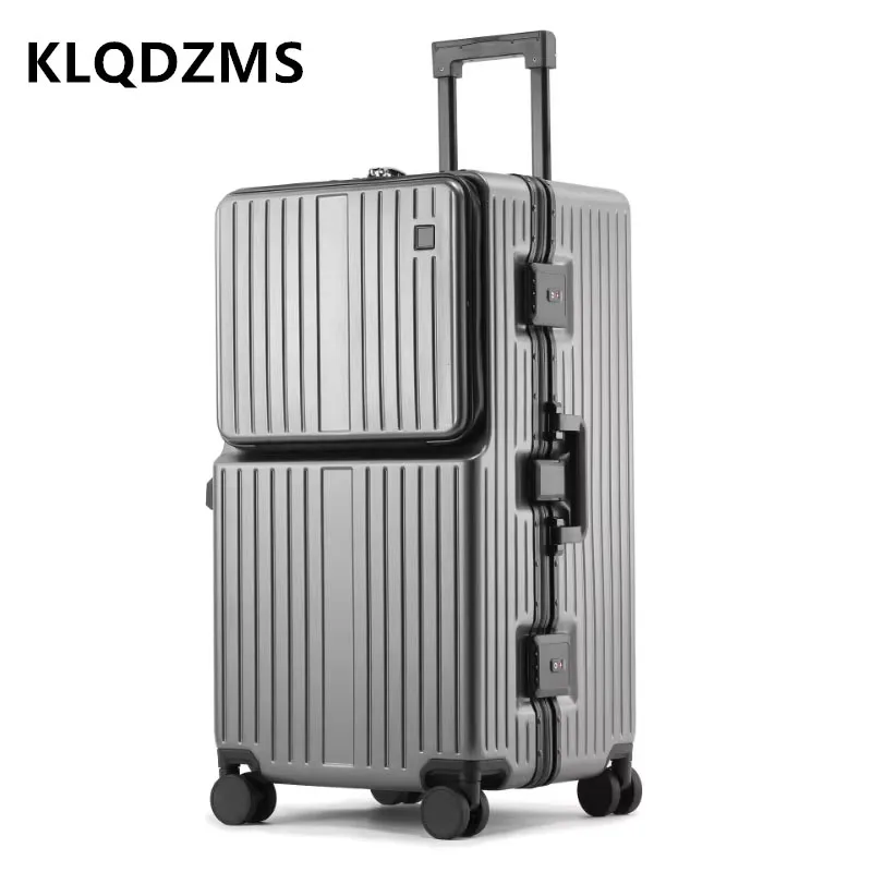 KLQDZMS Laptop Suitcase Front Opening Aluminum Frame Large Capacity Trolley Case 26\