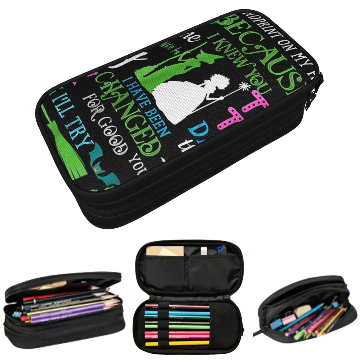

Halloween Wicked Musical Pencil Cases Large Capacity Pen Bags Pen Box Pencil Pouch For Boys Girls Stationery School Office