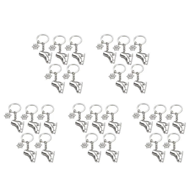

EDT-25 Pack Ice Skates Snowflake Keychain Gift 3D Skating Skate Shoe Key Ring For Winter Gift