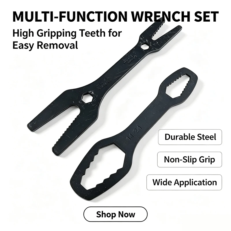Multi-function Universal Wrench Set Self-tightening Spanner High Grip Teeth Steel Hand Tool 6-25 8-24mm for Car Bicycle Repair