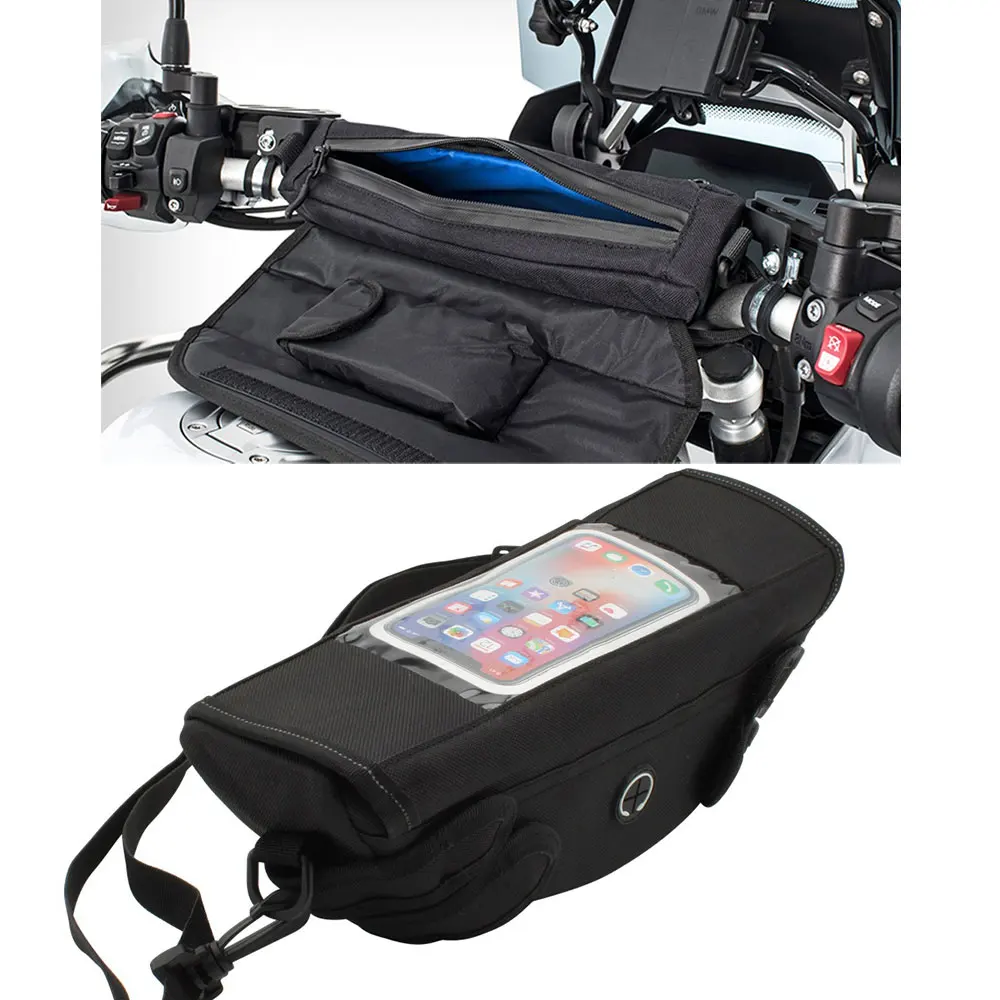 

Universal Motorcycle Handlebar Bag with Touchscreen Phone Storage Bag Travel Navigation Tool Bag Waterproof For Suzuki Kawasaki