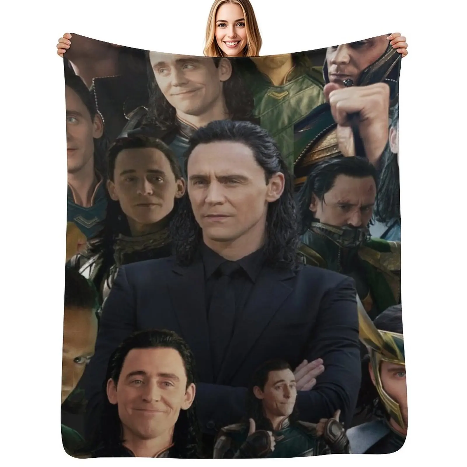 

Tom Hiddleston collage Throw Blanket Warm Plush Fuzzy Blanket for Living Room
