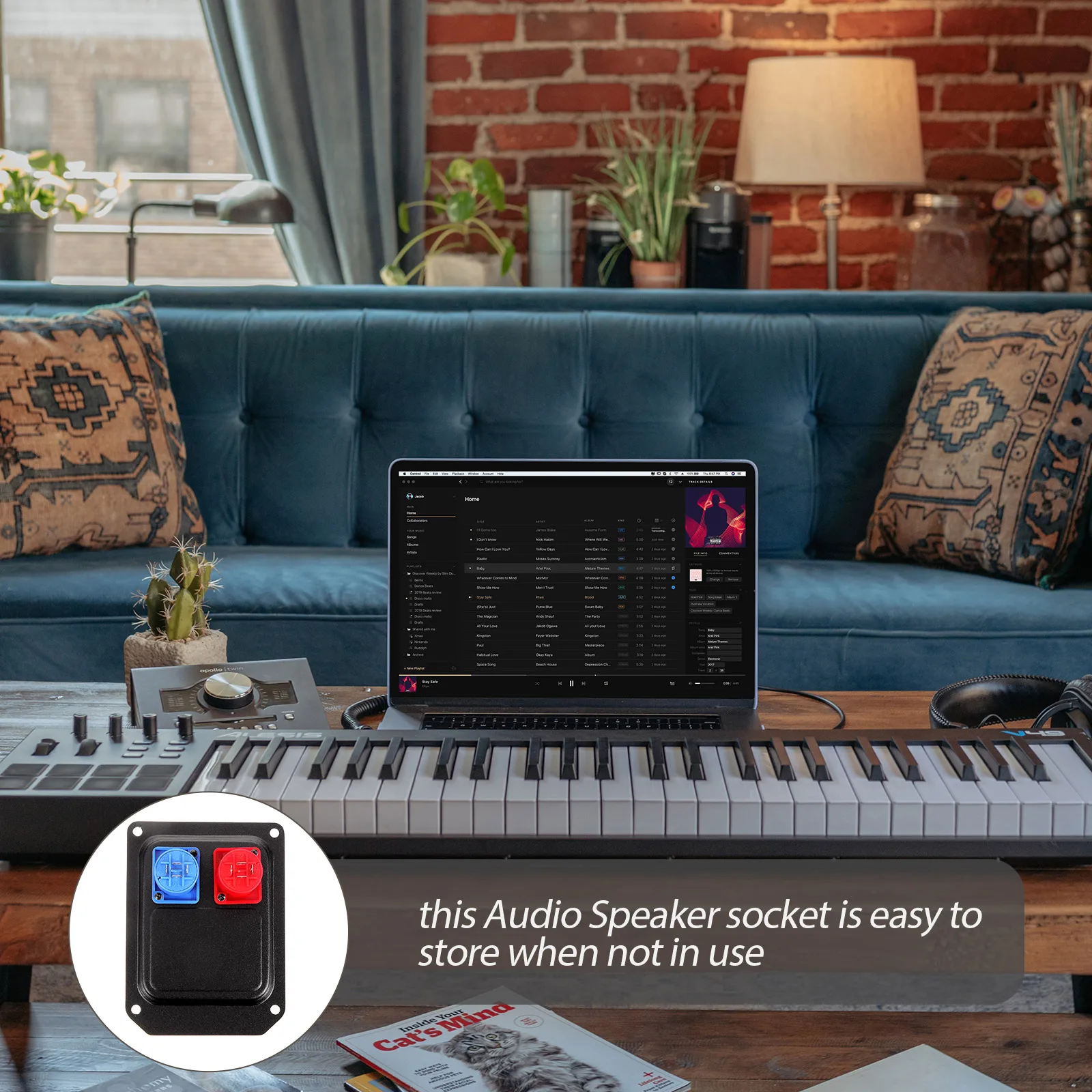 

Small Square Audio Speaker Socket Panel Metal Mount Black Double Holes Durable Chassis Parts for Home Car Speaker Systems