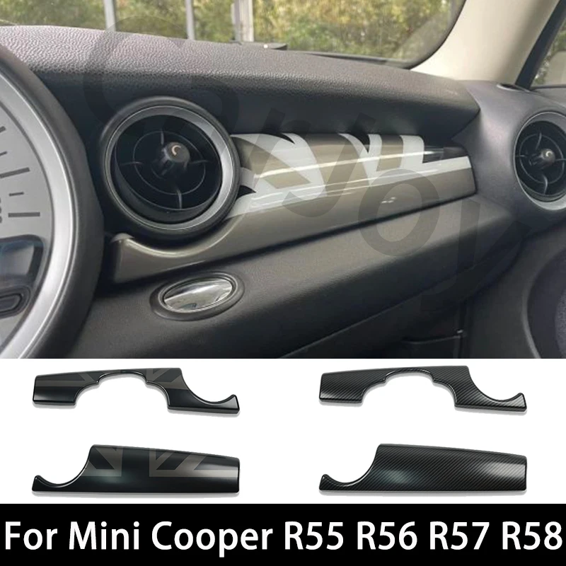 2Pcs/Set For Mini One Cooper S JCW R55 R56 R57 R58 Car Dashboard Trim Panel Cover Sticker Interior Car-Styling Auto Accessory