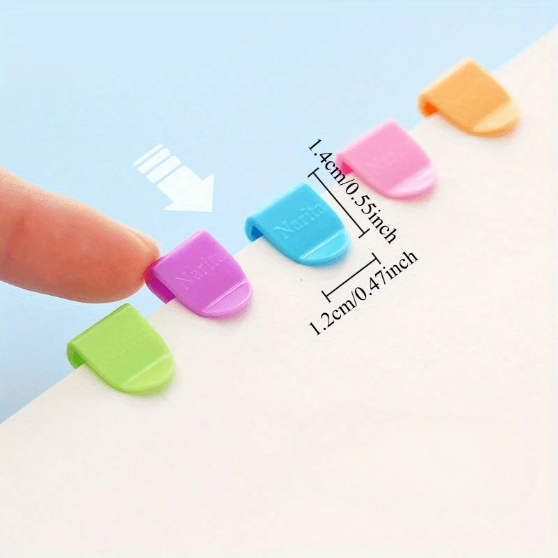 

40pcs Plastic Mini Clips with Rounded Corners & Rounded Edges - Pastel & Vibrant Colors- Durable Labelled Page Markers, Bookmark