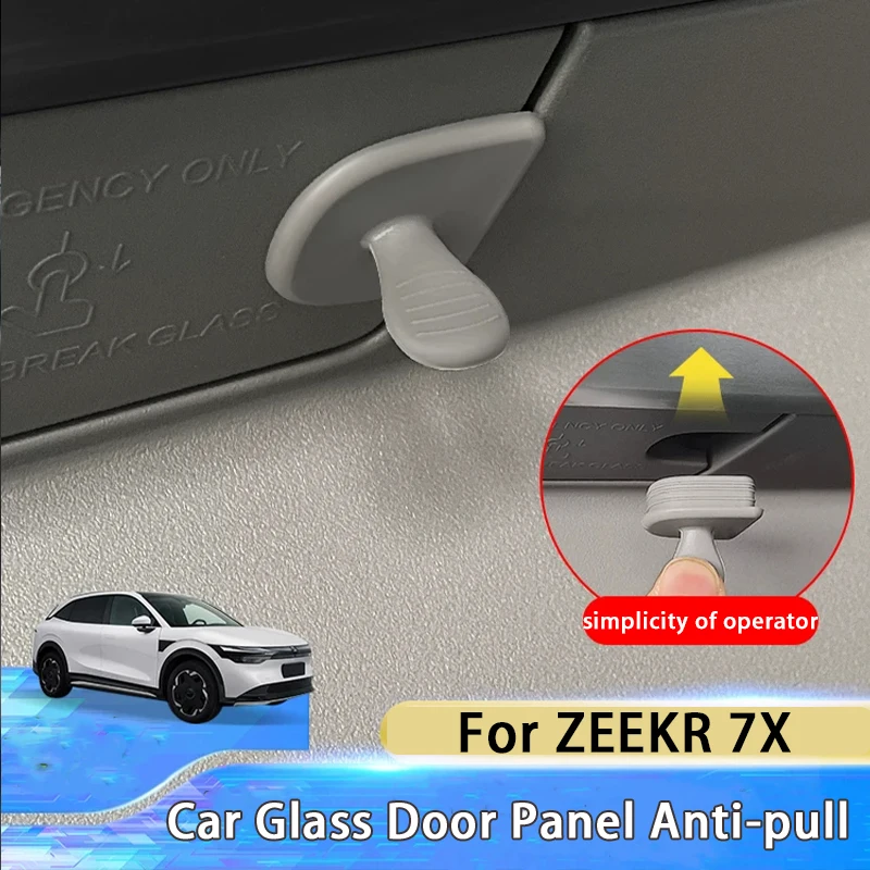 

For Zeekr 7X 2025 2026 Car Glass Door Panel Anti-pull Silicone Plug Main Driver Broken Window Cover Anti-mis-pull Cover Interior
