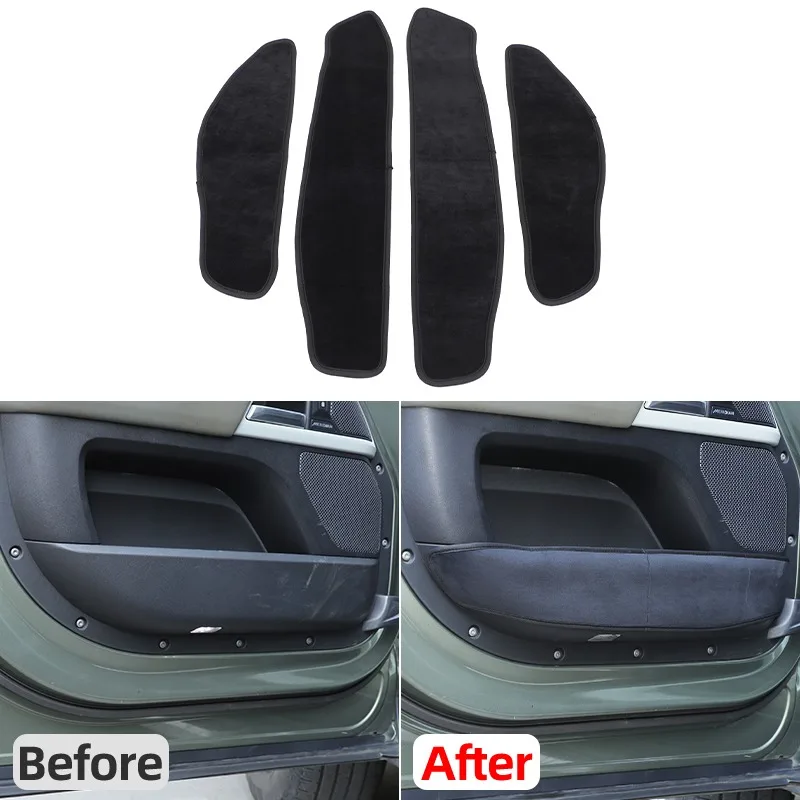 Protectores de alféizar de puerta de terciopelo, alfombrillas antiincrustantes para Land Rover Defender 2020 2021 2022 2023 2024 2025 + accesorios interiores de coche