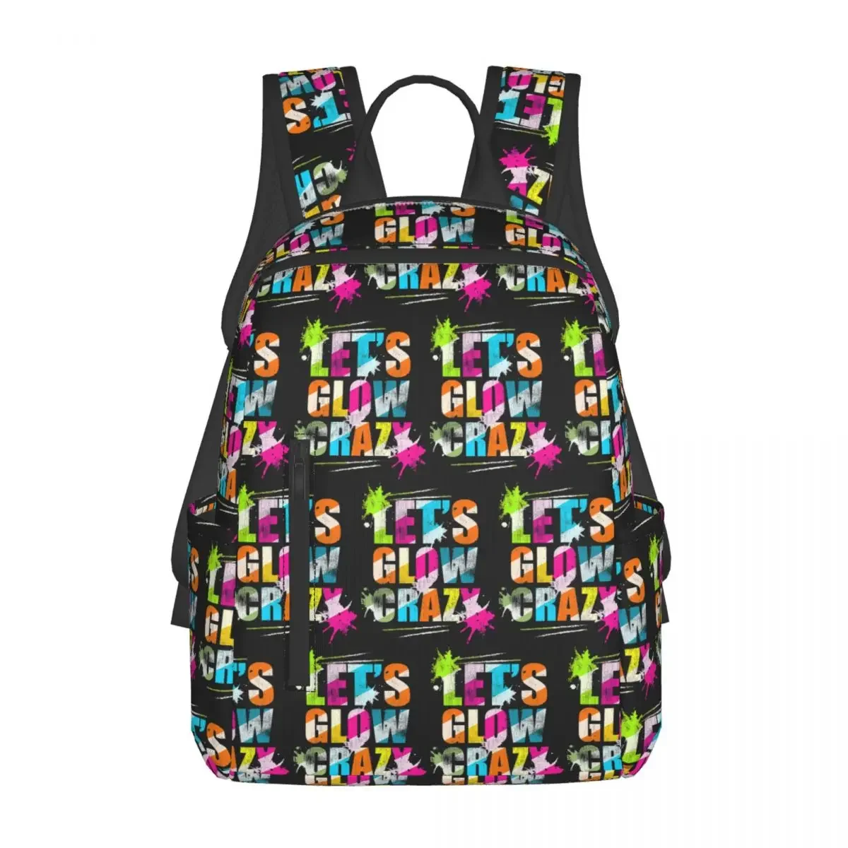 

Let's Glow Crazy Neon Party Light Rave Backpack Large Capacity Children BookBag School Bag Shoulder Bags for Men Women