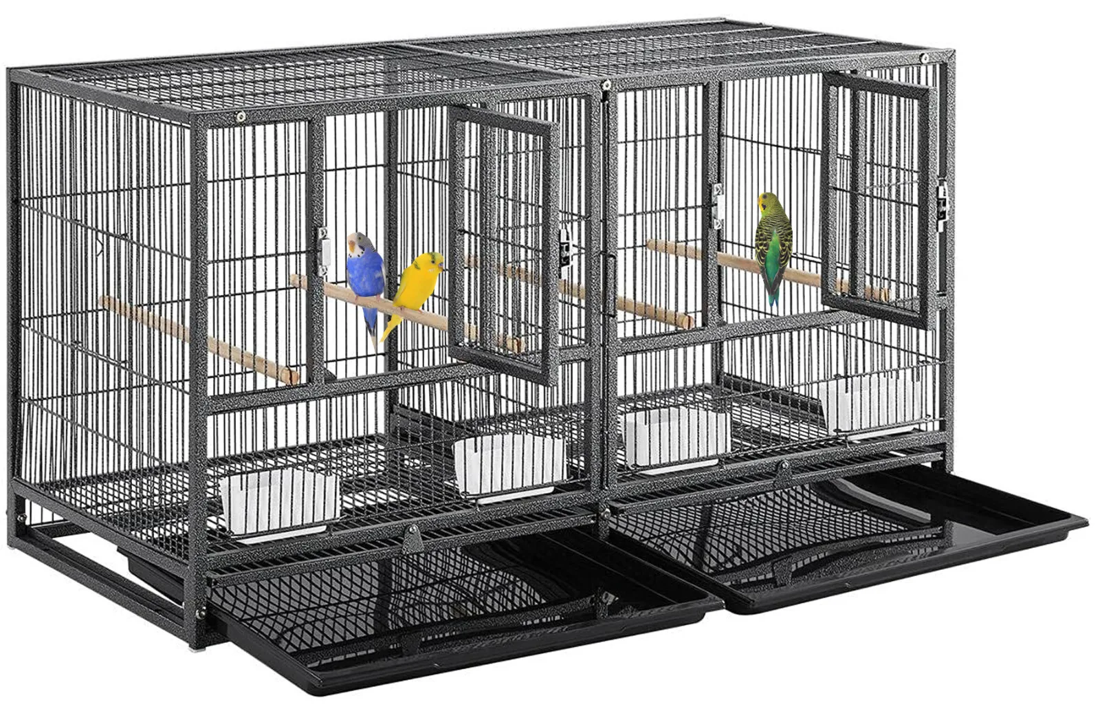 Single Stackable Breeder Birds Parrots Center Divider Rolling Cage Nesting Doors