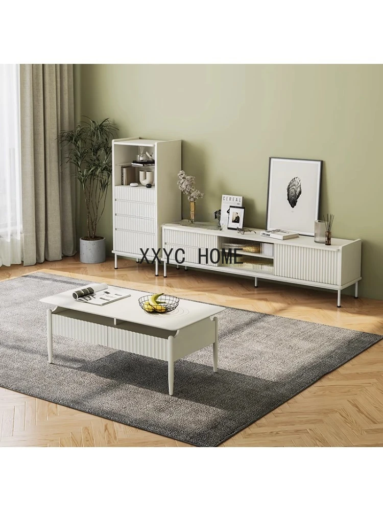 Modern Simple Coffee Table Medium and Small Apartment Living Room Home Storage Nordic Multi-Functional Creative New Khaki White