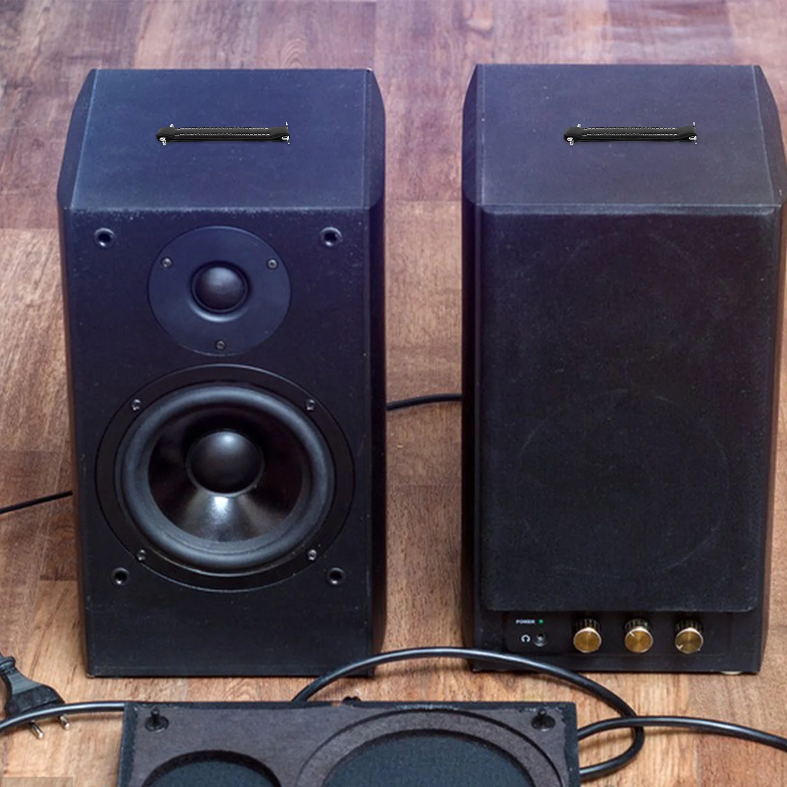 

Amp Speaker Handle Strap for Guitar Amplifier Black PU with Reinforced Metal Bar Heavy Duty Portable Audio Cabinet