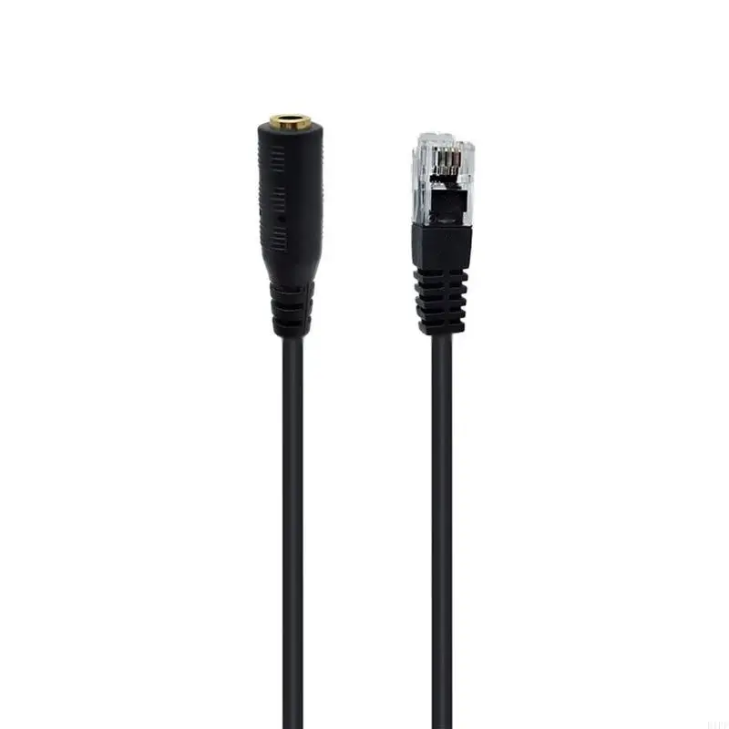 E1PF RJ9 To 3.5mm Adapter For PC Headsets To Telephone Headsets Conversion Cable Plugs And Play Clear Audios Transmission