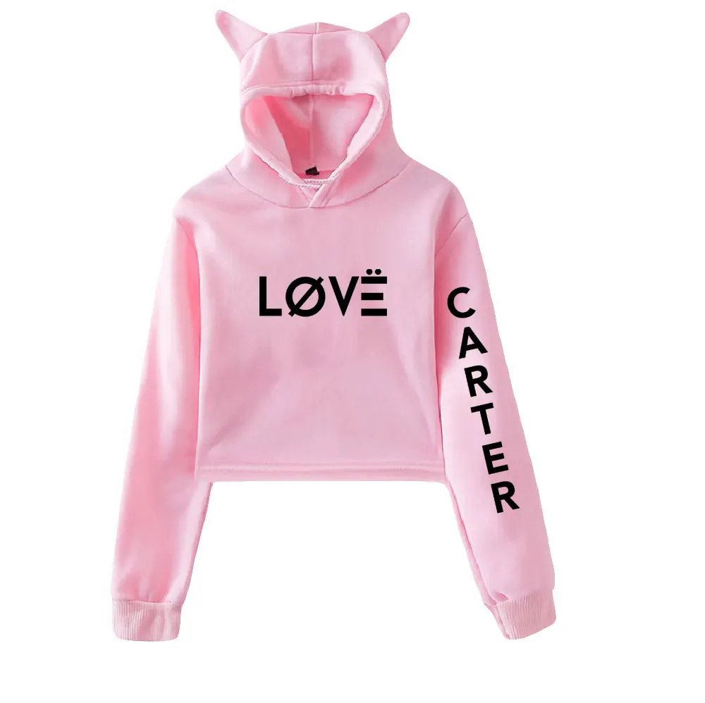 

Aaron Carter R.I.P Merch Cat Hoodies for Women Hooded Sweatshirt RIP Rapper Aaron Carter Clothes Long Sleeve Crop Tops Cat ears