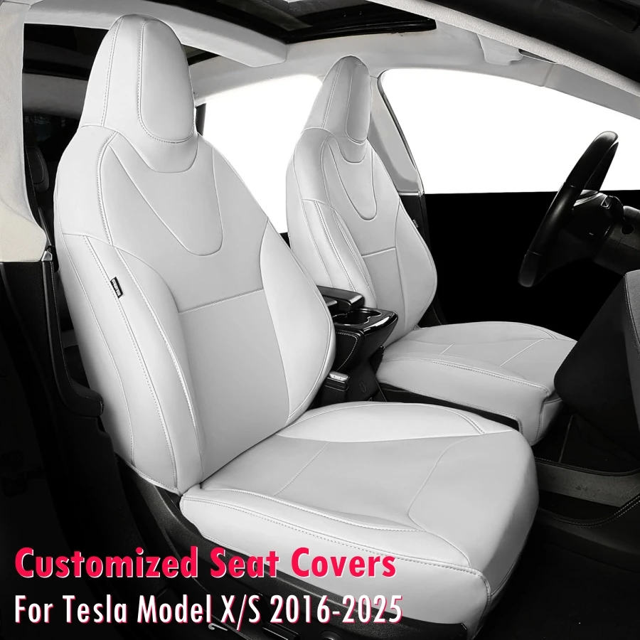 Full Set Customized Car Seat Covers for Tesla Model X S 2016-2025 5/6/7 Seater PU Leather Car Front & Rear Seat Protectors Acce