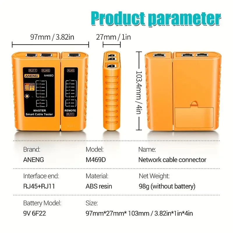 M469d Kabel Lan Tester Netwerkkabel Tester Rj45 Rj11 Rj12 Cat5 Utp Lan Kabel Tester Netwerktool Reparatie