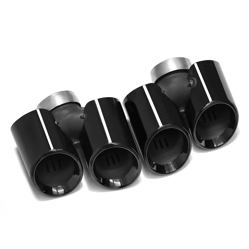 مناسبة لـ 11 إلى 18 سنة بورش 911 ماسورة العادم المعدلة من الفولاذ المقاوم للصدأ بأربعة اتجاهات كاتم صوت ذيل الفم المستدير