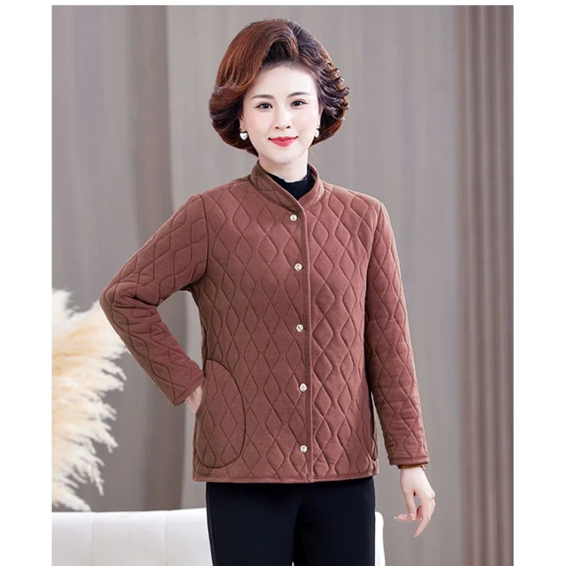 New Winter Women's German Velvet Plus Velvet Cotton Coat Solid Color Warm Cotton Loose Jacket