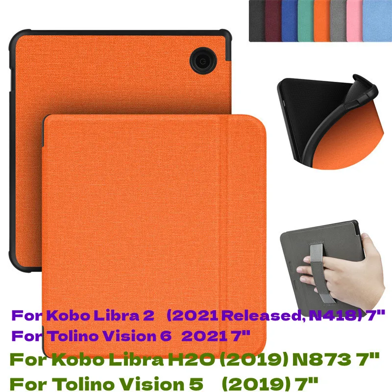 Funda magnética para despertador/sueño para Kobo Libra H2O 7 ''2019 N873 Libra 2 2021 lanzamiento N418 Tolino Vision 5 6 E-books carcasa suave de TPU