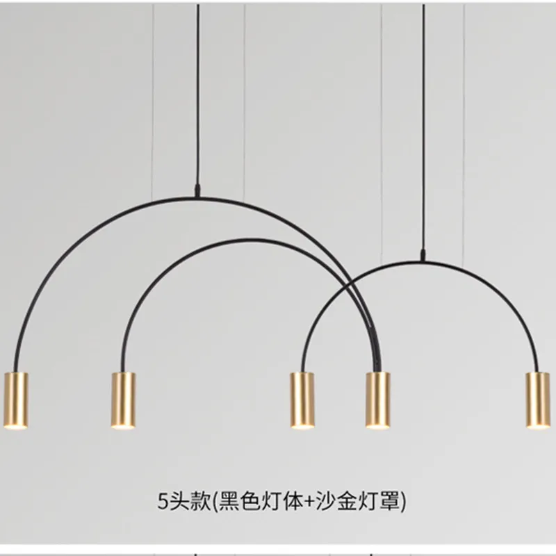 

Modern Minimalist Line Pendant Lights Nordic Golden Restaurant Hanging Lamp Light Luxury Dining Room Bar Suspendu Light Fixtures