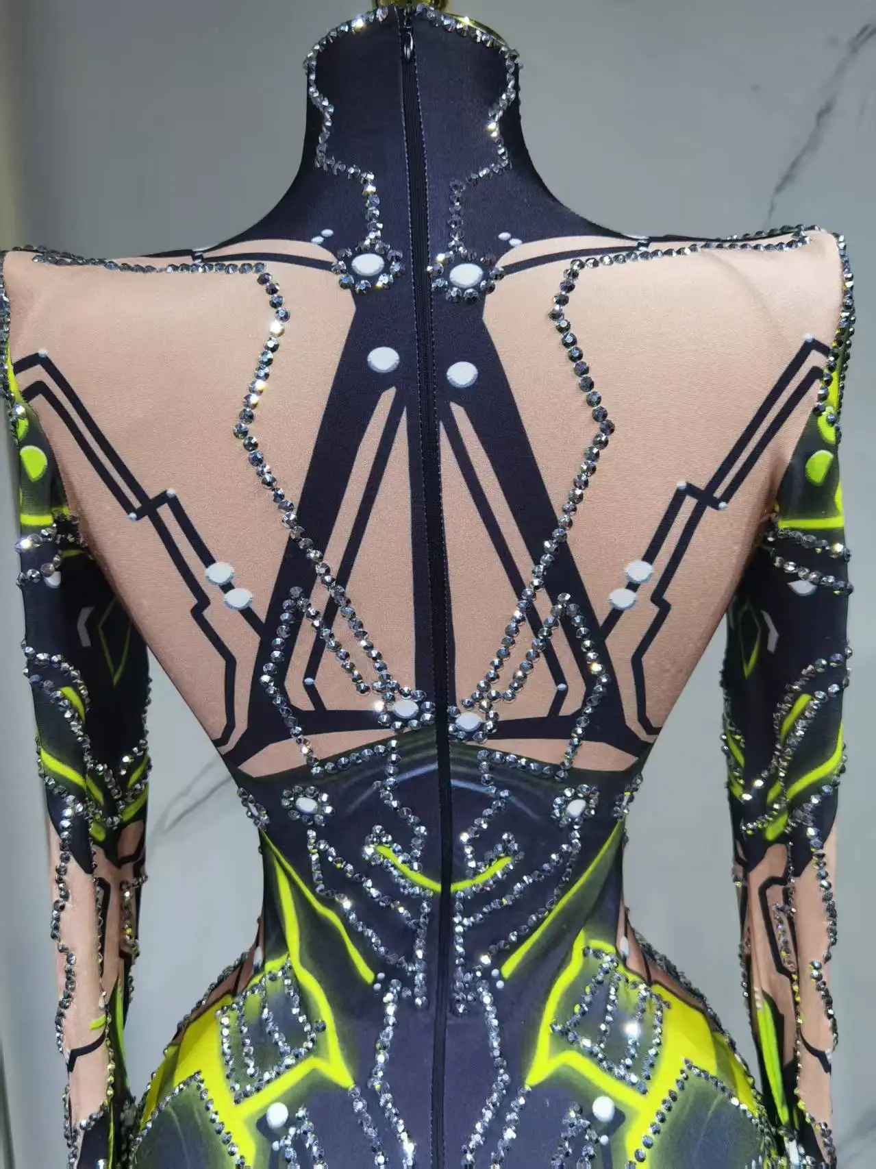 Glitzernder High-Street-Bodysuit für Damen, Tanz- und Bühnenauftrittskleid, Karneval, Sängerin, Nachtclub, Abendparty, Geburtstag, Bühnenoutfit – Detail 8