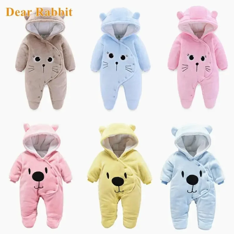 

2023 new born Baby costume cute Rompers Winter Boy Cotton Newborn toddler girl Clothes Infant Jumpsuits warm clothing one piece