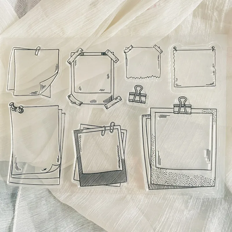 

planner tag Photo frame Clear Stamp Transparent Silicone Stamp Seal Sheet For Scrapbooking Photo Album Decoration