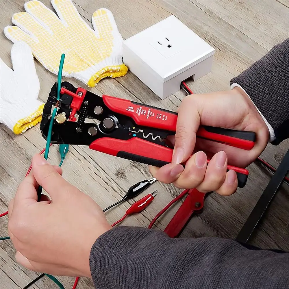 

Stainless Steel Jaw Wire Stripper Anti-slip Rubber Handle Automatic Stripping Cutter Cable Wire Crimping Eagle Nose