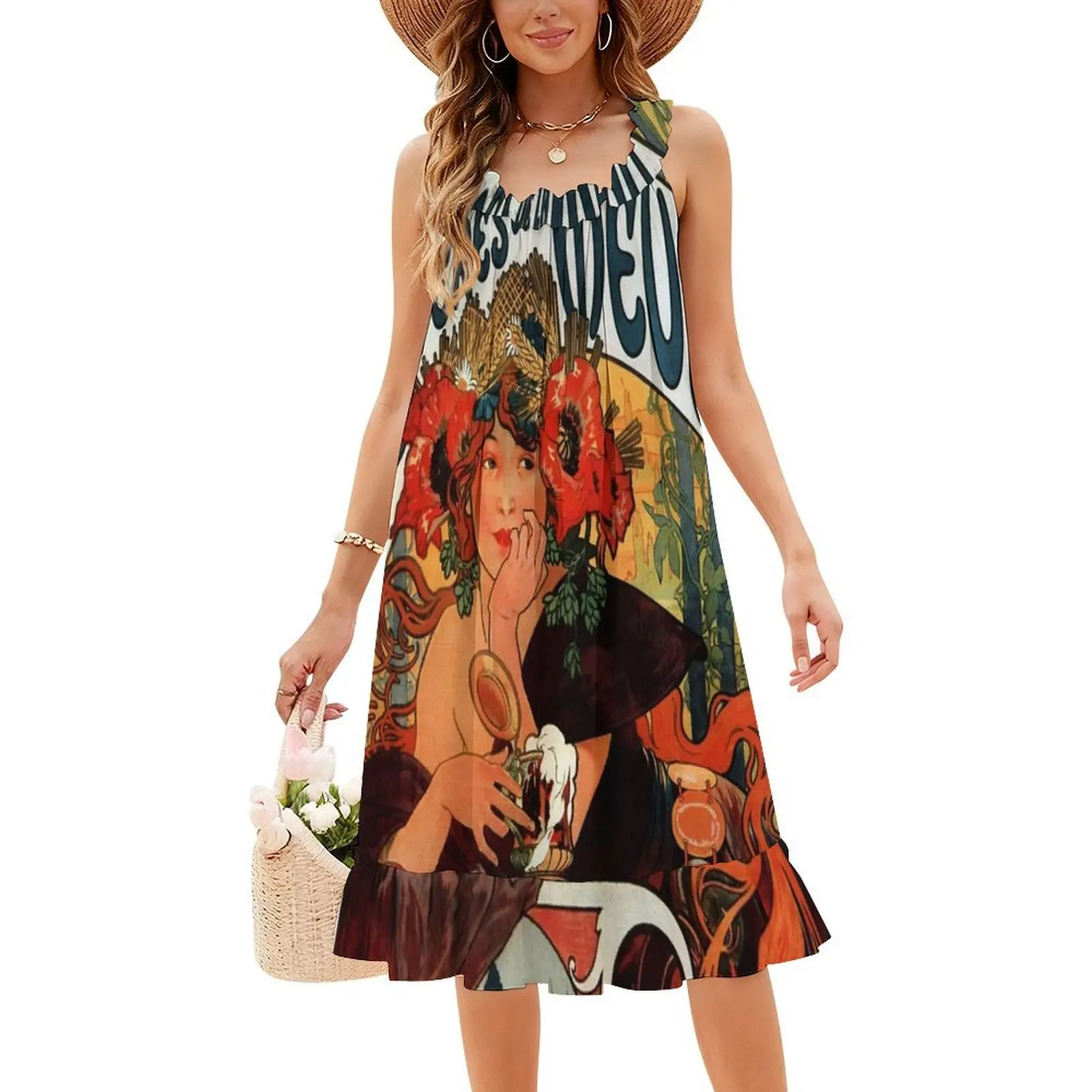 Beer Of The Meuse-Alphonse Mucha-1897 فستان بوهو أنيق أنيق لحفلات الزفاف على الشاطئ بيرة Meuse Alphonse Mucha #4