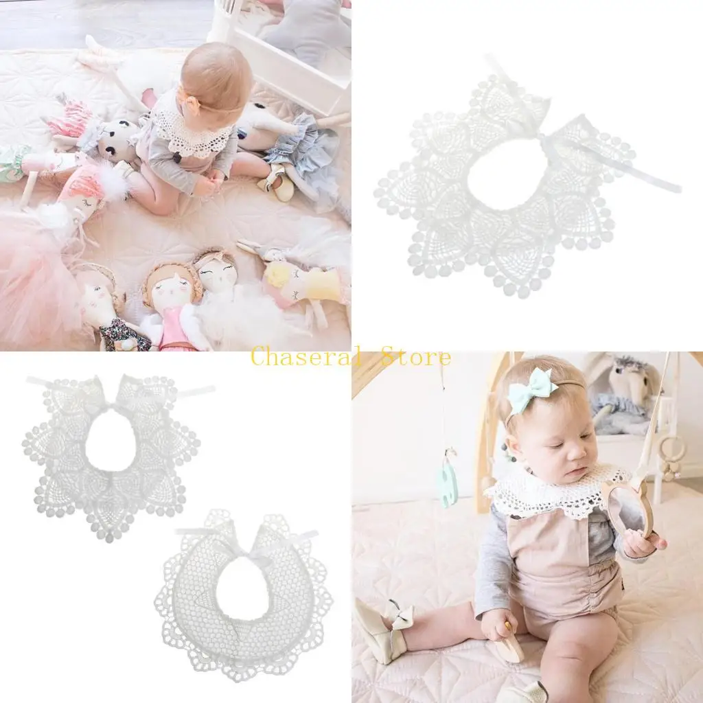 

E7CE New 2018 High Quality Baby Girls Cotton Lace Bibs Baby Burp Cloths 0-3Year