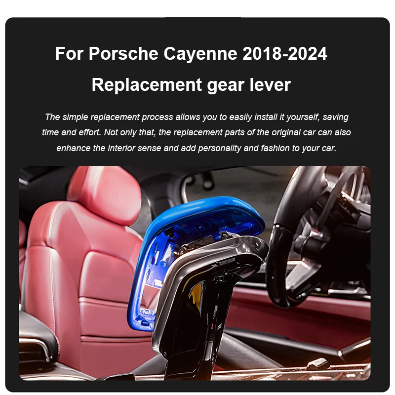 Car Gear Head Lever Shift Knob Replacement Interior Modification For Porsche Cayenne 2018 2019 2020 2021 2022 2023 2024
